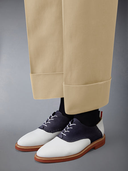 COTTON GABARDINE DOUBLE PLEAT TROUSER KHAKI
