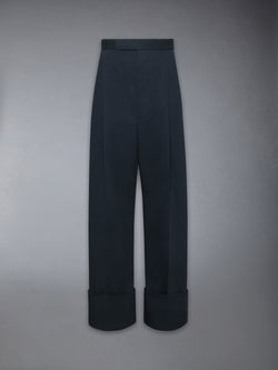 COTTON GABARDINE DOUBLE PLEAT TROUSER