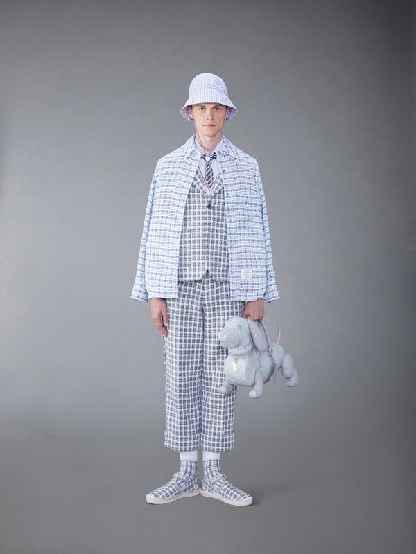 CHECK SUMMER TWEED FRAY SACK TROUSER - image 3