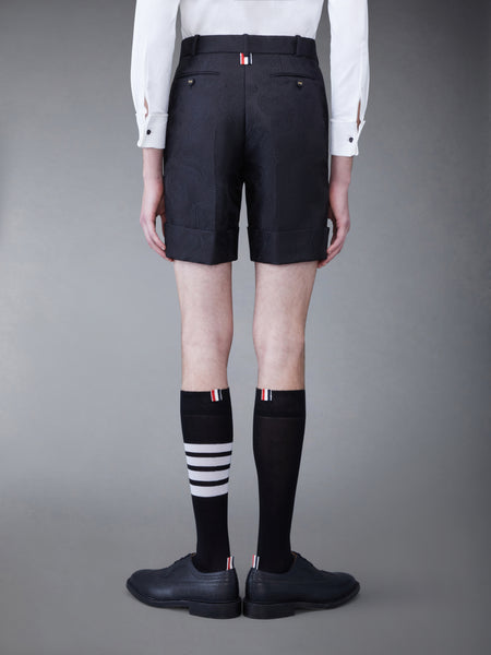 Paisley Jacquard Sack Beltloop Short BLACK