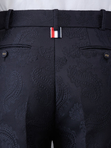 Paisley Jacquard Sack Beltloop Short BLACK