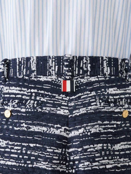 メランジ　チュール　ツイード　ベルトループ　ショートパンツ ネイビー