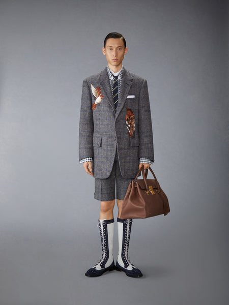 PRINCE OF WALES HUNTING TWEED BACKSTRAP SHORT