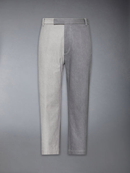 WASHED DENIM CONTRAST TROUSER MED GREY