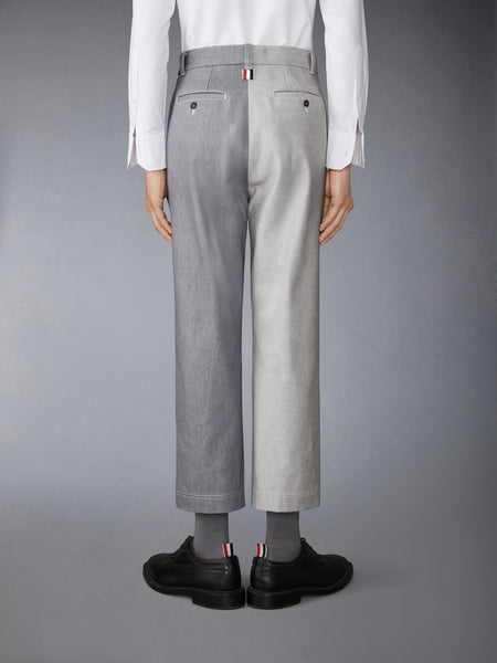 WASHED DENIM CONTRAST TROUSER MED GREY