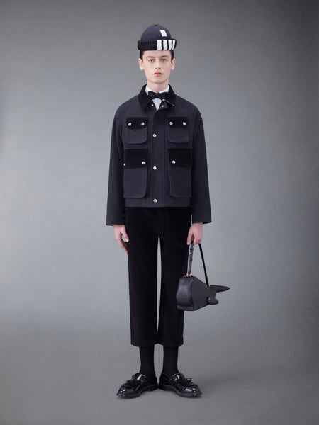 Corduroy Single Welt Pocket Straight Trouser BLACK