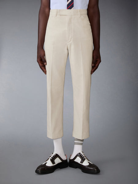 NARROW WALE CORDUROY TAPERED CHINO TROUSER NATURAL WHITE