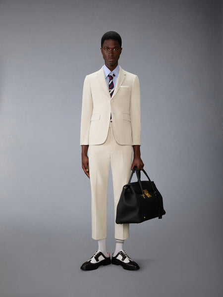 NARROW WALE CORDUROY TAPERED CHINO TROUSER NATURAL WHITE