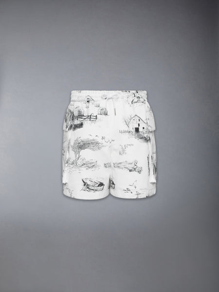 SCENIC TOILE COTTON CANVAS CARGO RUGBY SHORTS