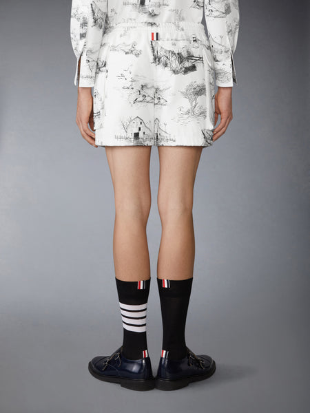 SCENIC TOILE COTTON CANVAS CARGO RUGBY SHORTS
