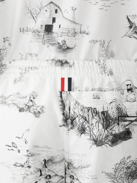 SCENIC TOILE COTTON CANVAS CARGO RUGBY SHORTS