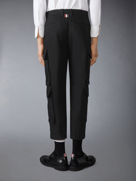 WASHED COTTON UTILITY CHINO CARGO TROUSER