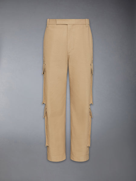 WASHED COTTON UTILITY CHINO CARGO TROUSER