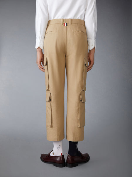 WASHED COTTON UTILITY CHINO CARGO TROUSER