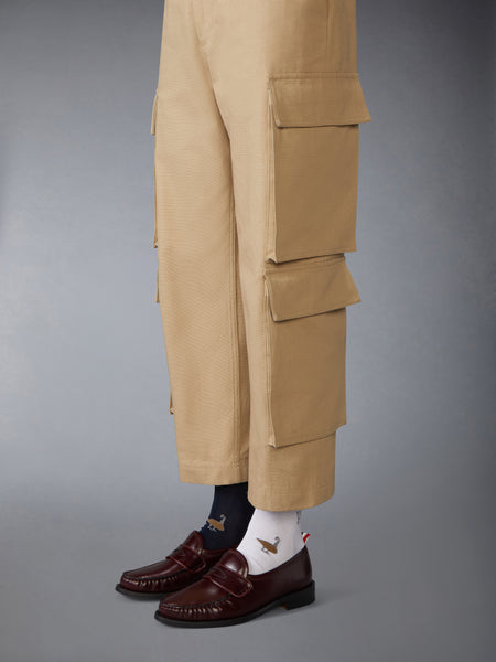 WASHED COTTON UTILITY CHINO CARGO TROUSER