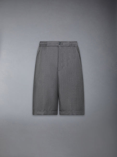 TECH WOOL TWILL TRACK SHORTS MED GREY