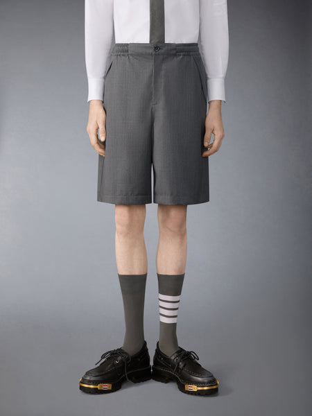 TECH WOOL TWILL TRACK SHORTS MED GREY