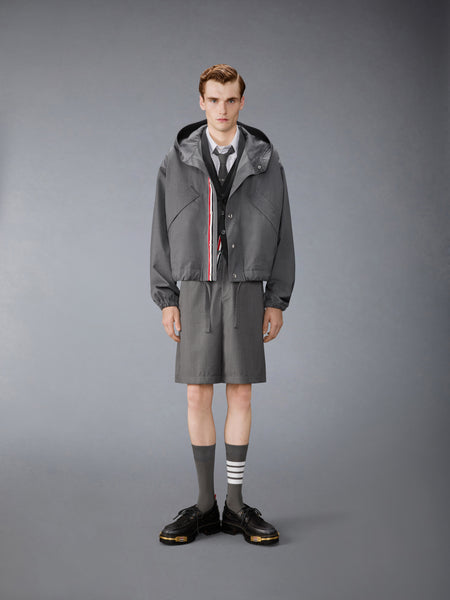 TECH WOOL TWILL TRACK SHORTS MED GREY