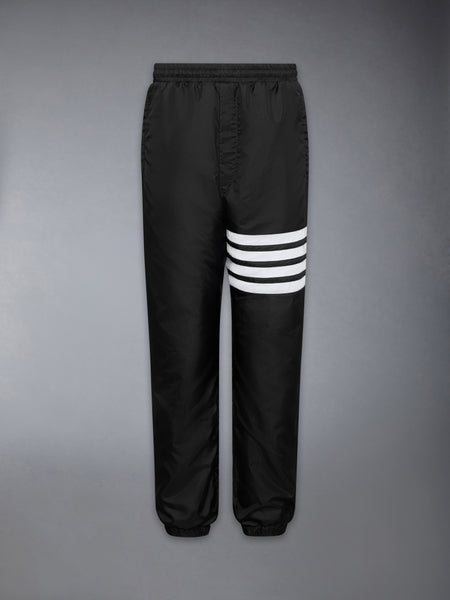 SHINY RIPSTOP 4-BAR TRACK PANTS BLACK