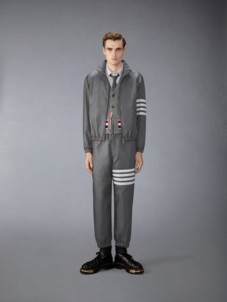 샤이니 립스탑 4-바 트랙 팬츠 다크 그레이