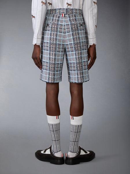플래드 체크 썸머 트위드 유틸리티 치노 쇼츠 라이트 블루