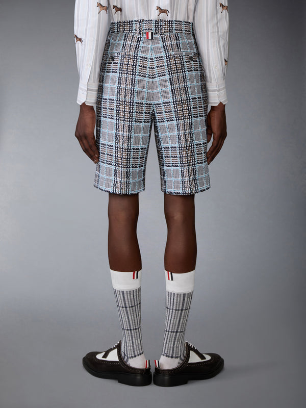 플래드 체크 썸머 트위드 유틸리티 치노 쇼츠 - image 2