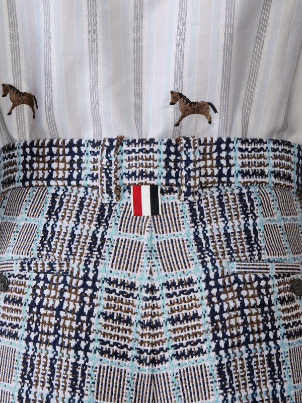 플래드 체크 썸머 트위드 유틸리티 치노 쇼츠 - image 3