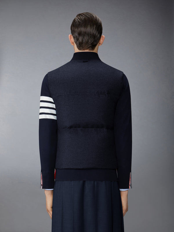 DOWNFILLED SNAP FRONT VEST W/ TONAL GROSGRAIN IN WOOL FLANNEL - image 2