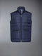 ULTRA LIGHT NYLON TECH FUNNEL NECK DOWN VEST - NAVY