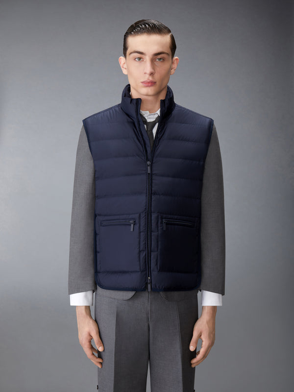 ULTRA LIGHT NYLON TECH FUNNEL NECK DOWN VEST
