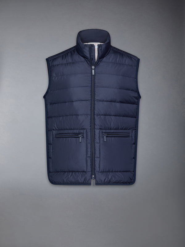 ULTRA LIGHT NYLON TECH FUNNEL NECK DOWN VEST