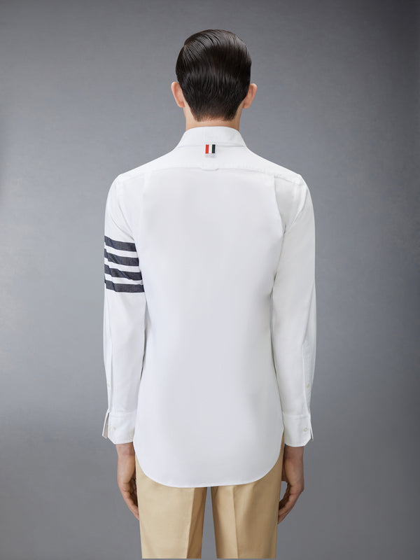thom browne dress shirt NWOT Thom Browne White Oxford Woven RWB Sleeve Stripe Button Down TB0 MSRP $550