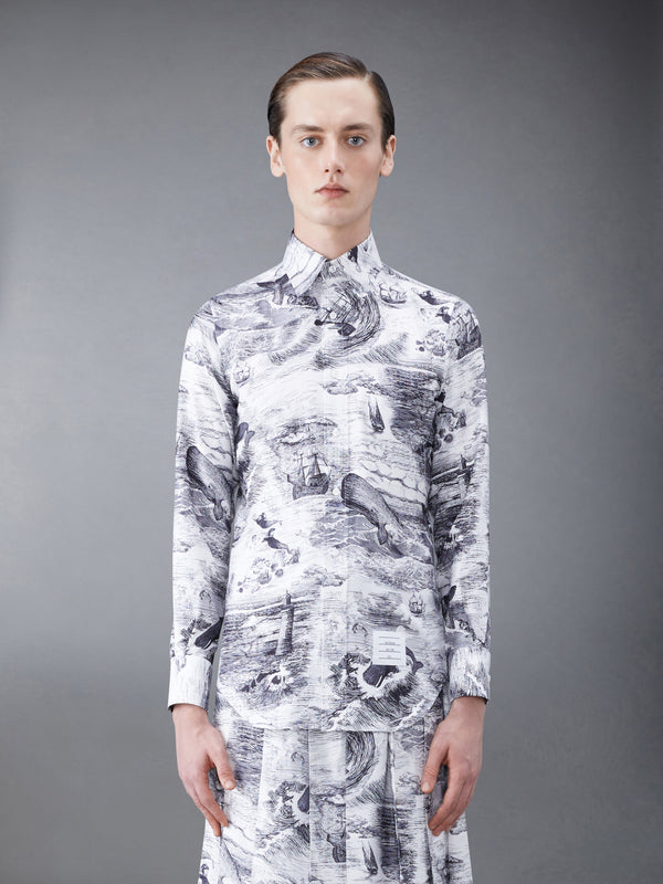 ノーティカル トワル シルク ツイル クラシック フィット シャツ - image 2