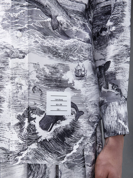 Nautical Toile Silk Twill Classic Fit Shirt BLK/WHT