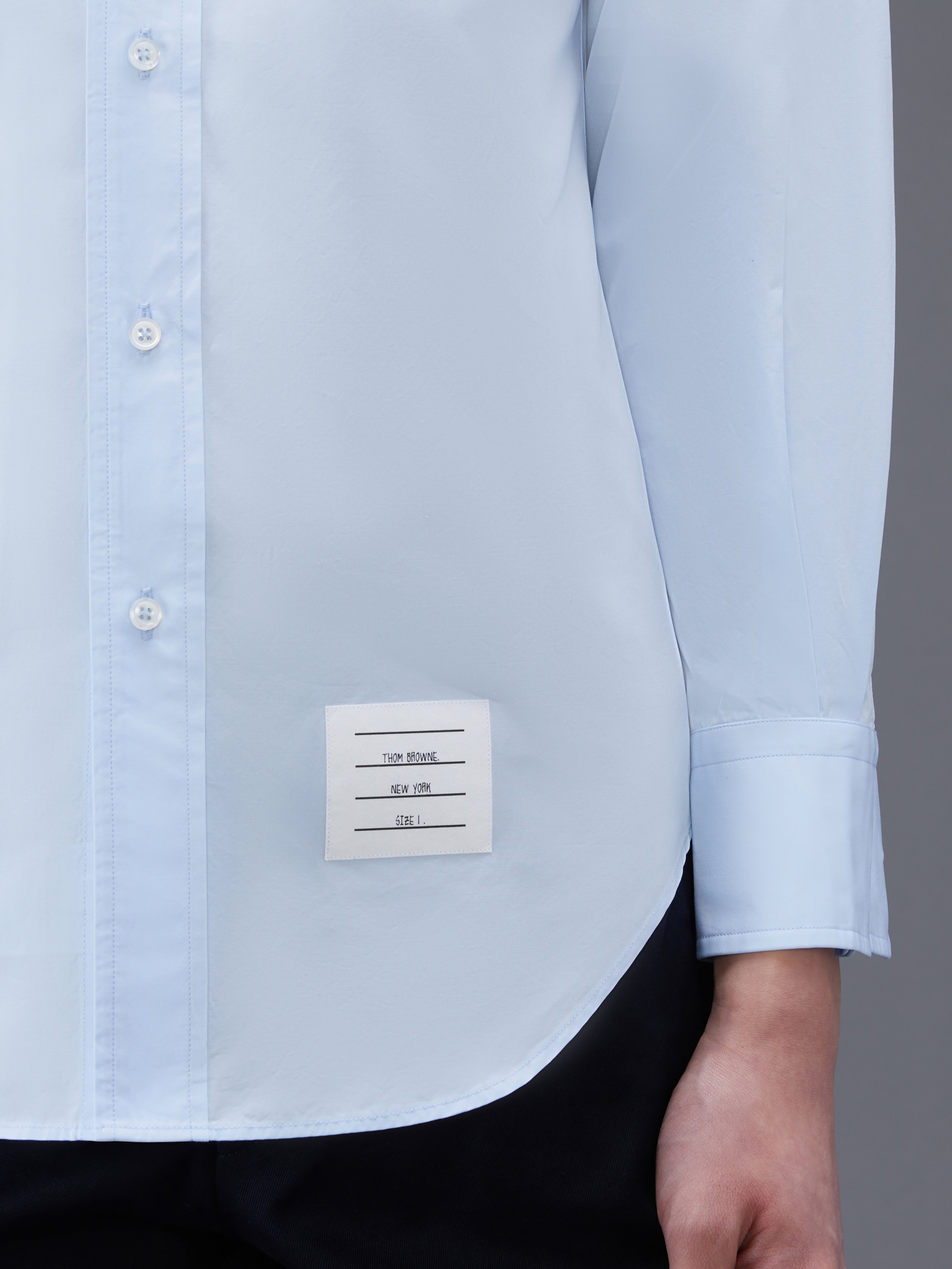 Tシャツ・カットソー THOM BROWNE FW24 'Classic RWB' shirt (MWL150E03113 480) Poplin Armband Classic Shirt | Thom Browne