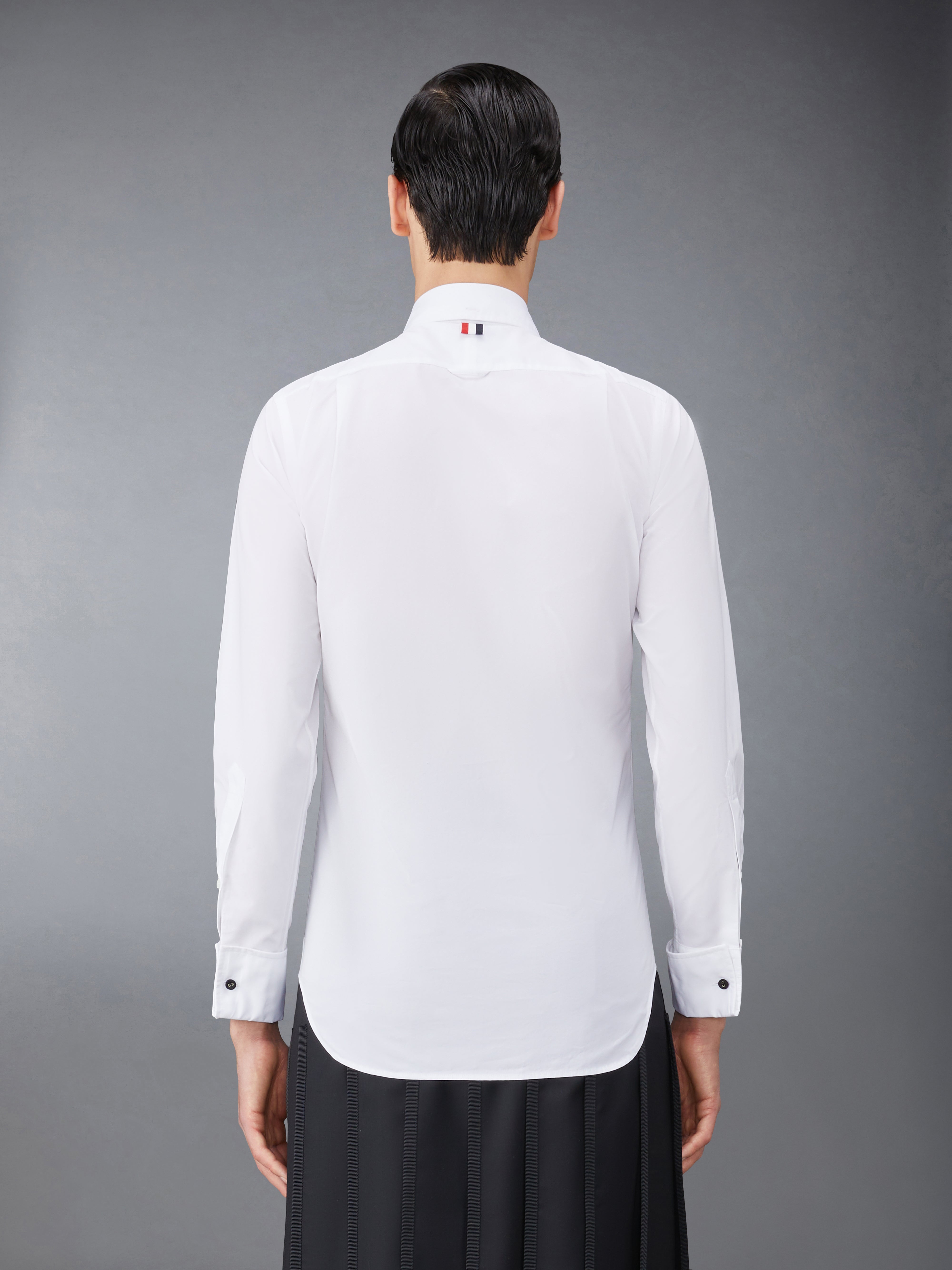 THOM BROWNE シッフアッフフテットシャケット FJT387A08031 100 Poplin French Cuff Tuxedo Shirt | Thom Browne