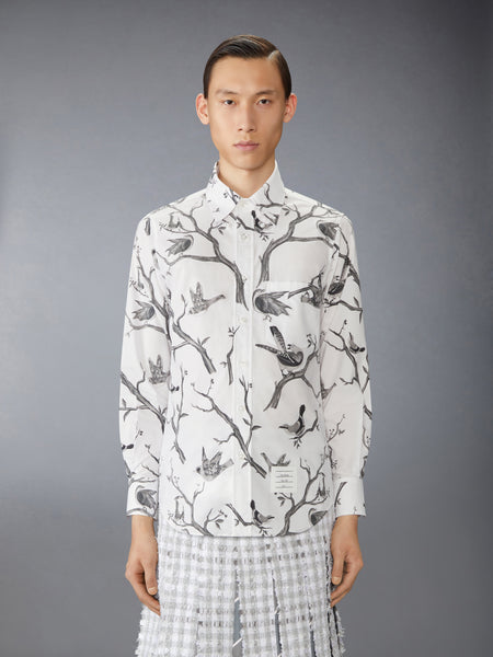 POPLIN BIRD TOILE PRINTED SHIRT