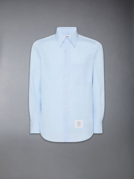 SOLID POPLIN TWIN NEEDLE CONTRAST TOPSTITCH SHIRT