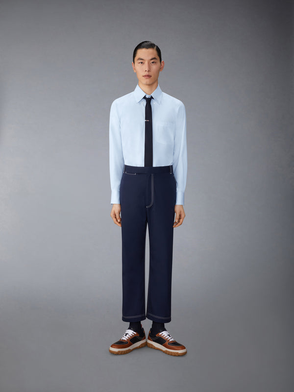 SOLID POPLIN TWIN NEEDLE CONTRAST TOPSTITCH SHIRT - image 4