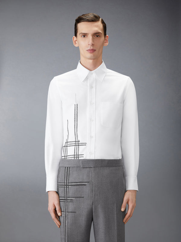 OXFORD BLANKET STITCH DEGRADE SHIRT - image 1