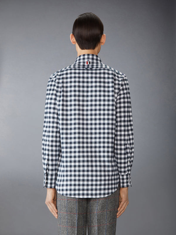 GINGHAM CHECK FLANNEL SATIN STITCH BIRDS SHIRT - image 3