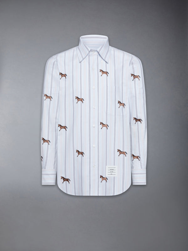LUNAR NEW YEAR SATIN STITCH HORSE OXFORD SHIRT - featured image