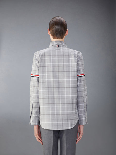 チェック コットン フランネル アームバンド シャツ ミディアム グレー
