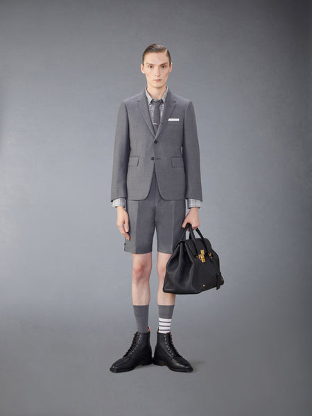 チェック コットン フランネル アームバンド シャツ ミディアム グレー