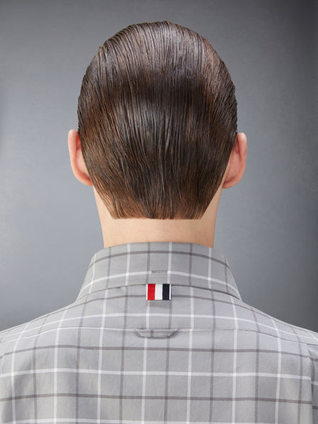 チェック コットン フランネル アームバンド シャツ ミディアム グレー