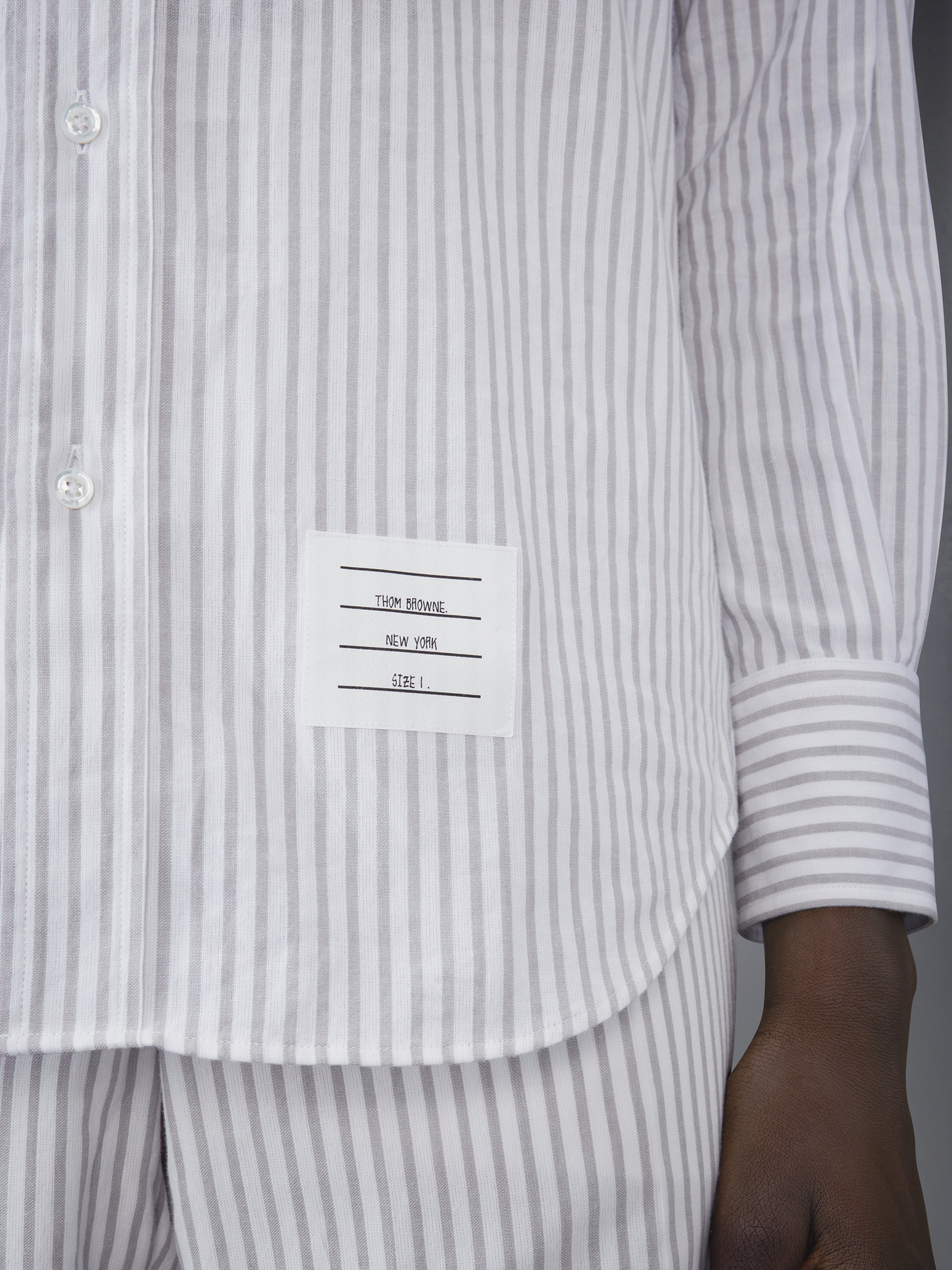 Straight Fit Bd Pc L/S Shirt W/Gg Armband In Wide Uni Stripe