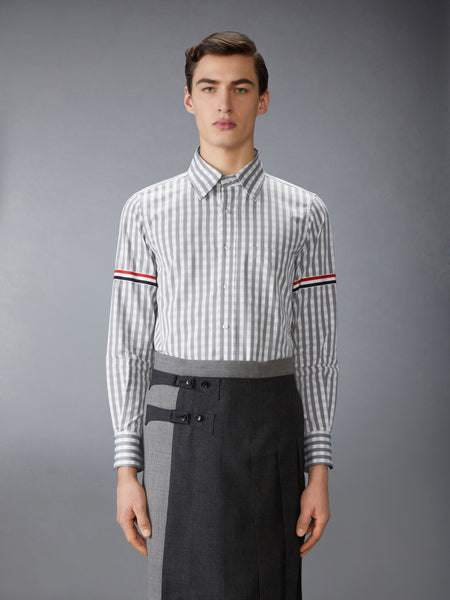 GINGHAM CHECK POPLIN ARMBAND SHIRT