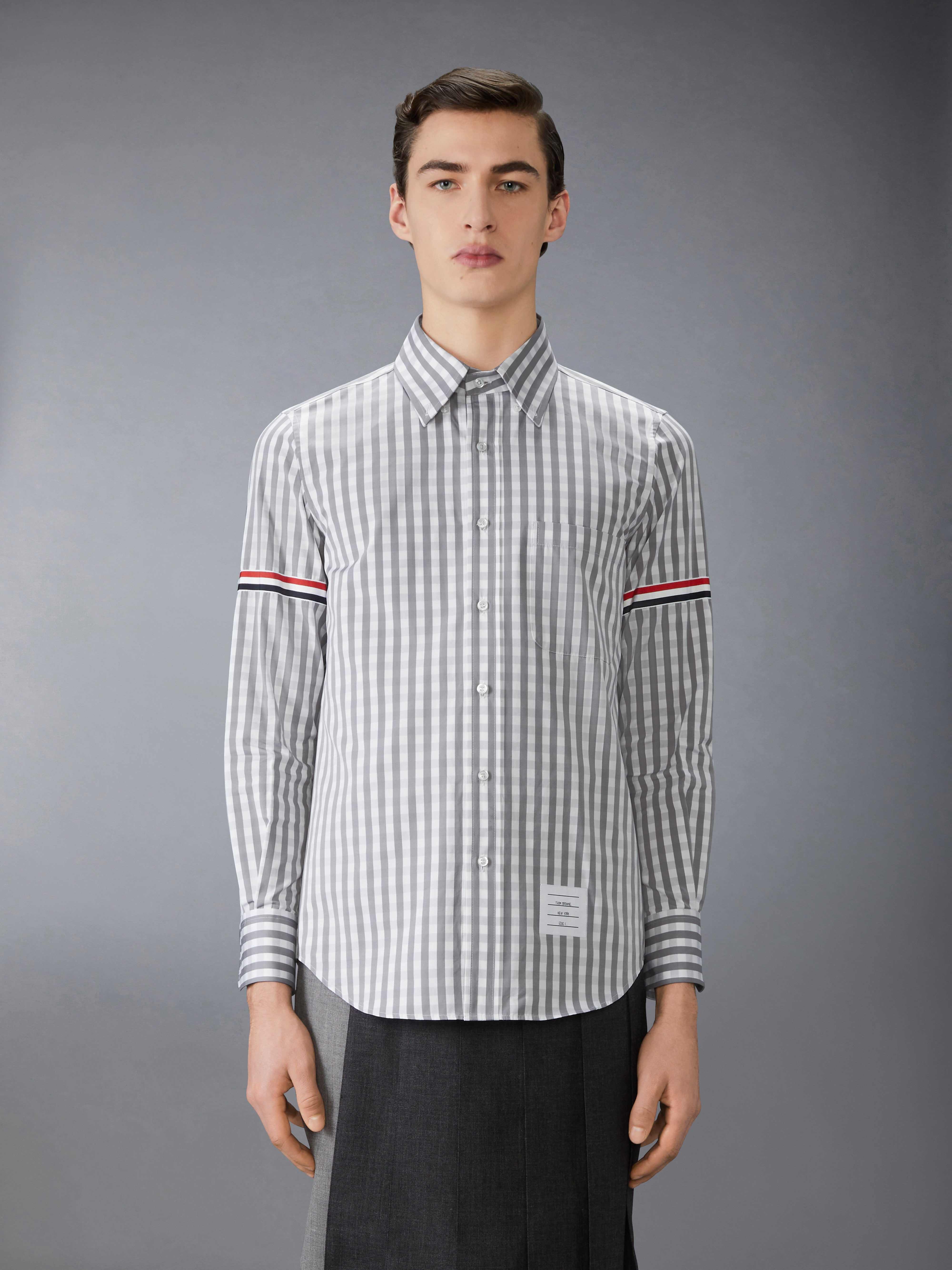 Gingham Check Poplin Armband Shirt | Thom Browne