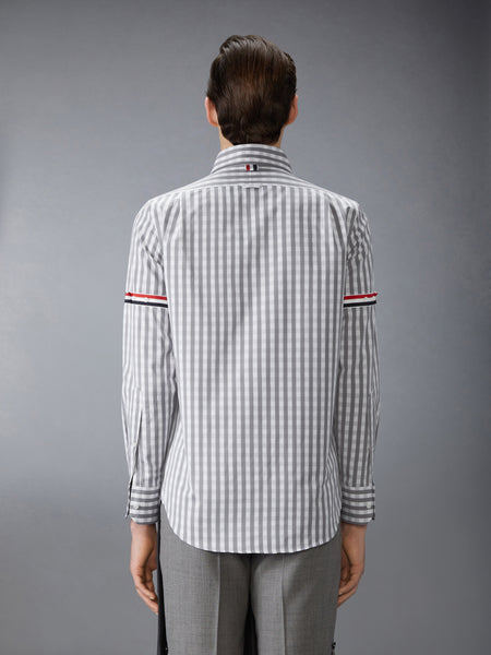 GINGHAM CHECK POPLIN ARMBAND SHIRT