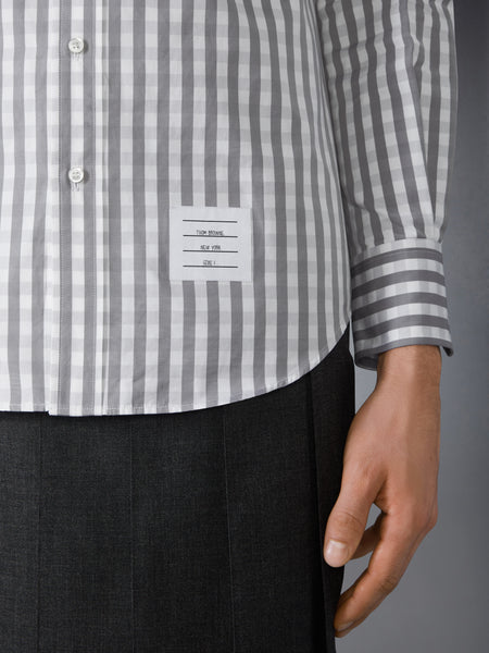 GINGHAM CHECK POPLIN ARMBAND SHIRT